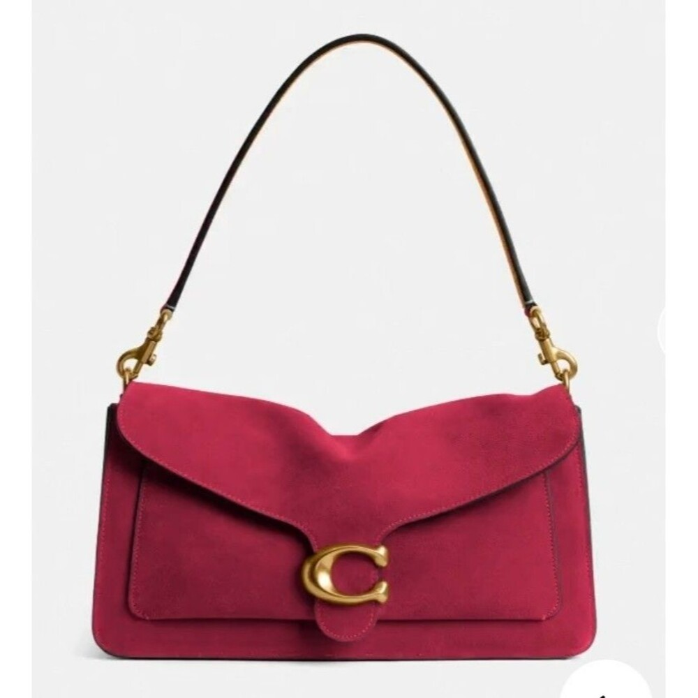 Coach Suede Tabby Shoulder Bag 36 in Dark Fuschia PINK CEM12